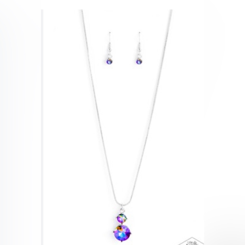Paparazzi Silver Necklace with Purple Accents